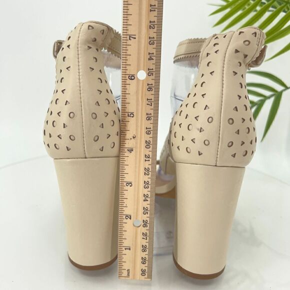 Botkier Gemi Sandals Women's Size 9.5 Ivory Cream Leather Block Heel Shoes - Picture 9 of 16